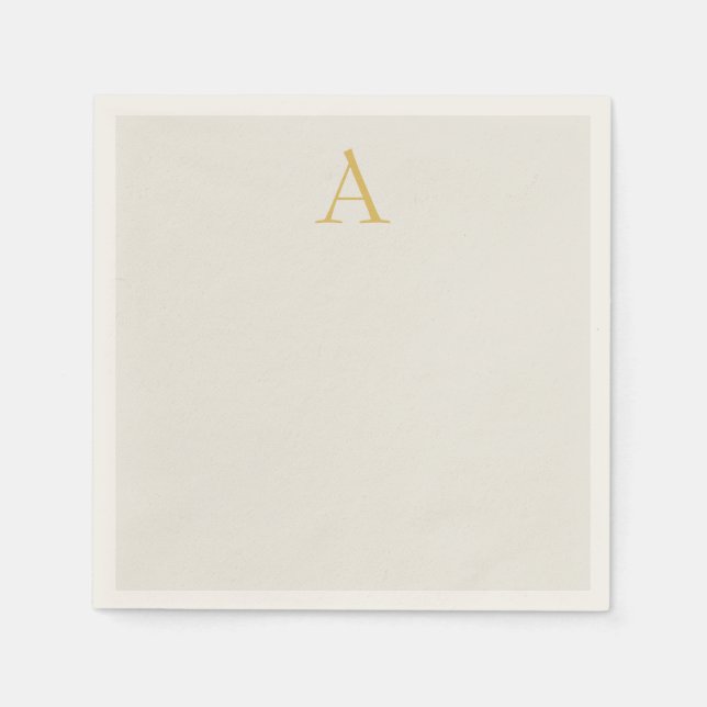 Guld & Pastellfärg Monogram Professionell Initial  Pappersservett (Framsidan)