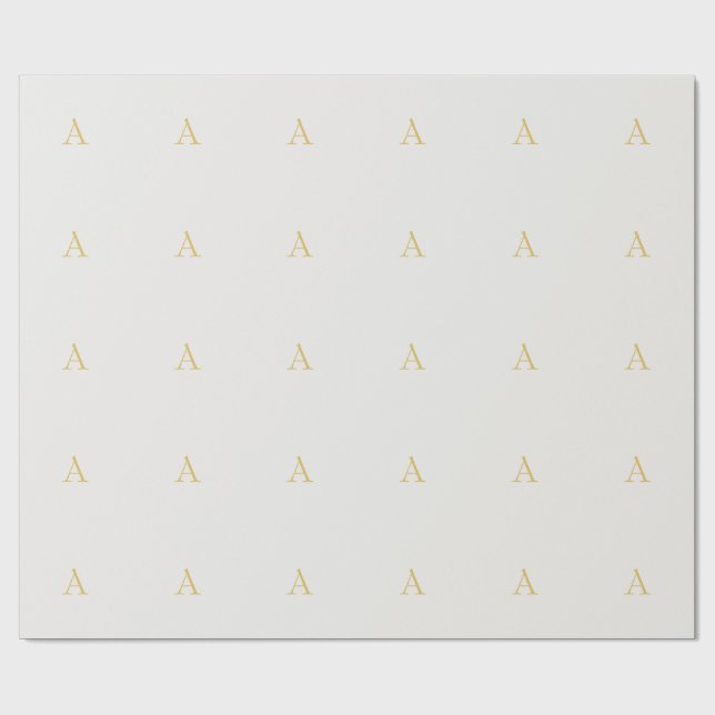 Guld & Pastellfärg Monogram Professionell Initial  Presentpapper (Platt)