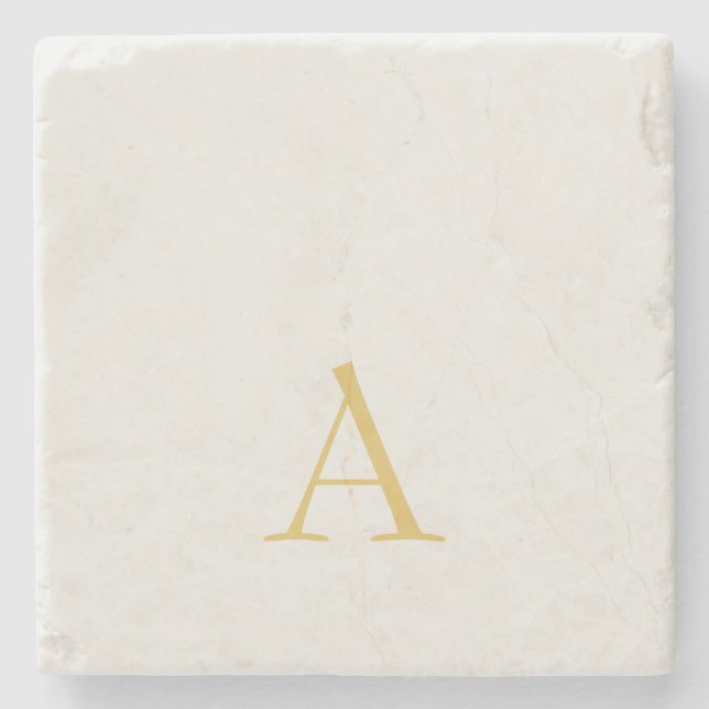 Guld & Pastellfärg Monogram Professionell Initial  Stenunderlägg (Framsidan)