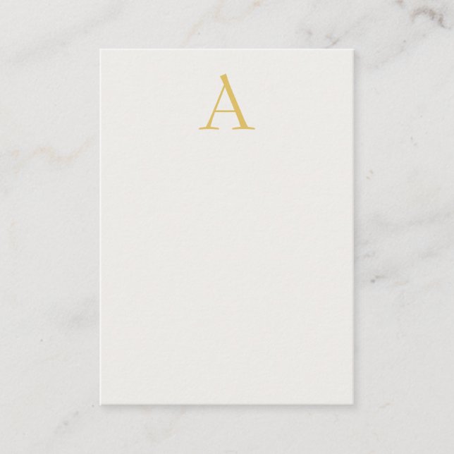 Guld & Pastellfärg Monogram Professionell Initial  Tilläggskort (Framsida)