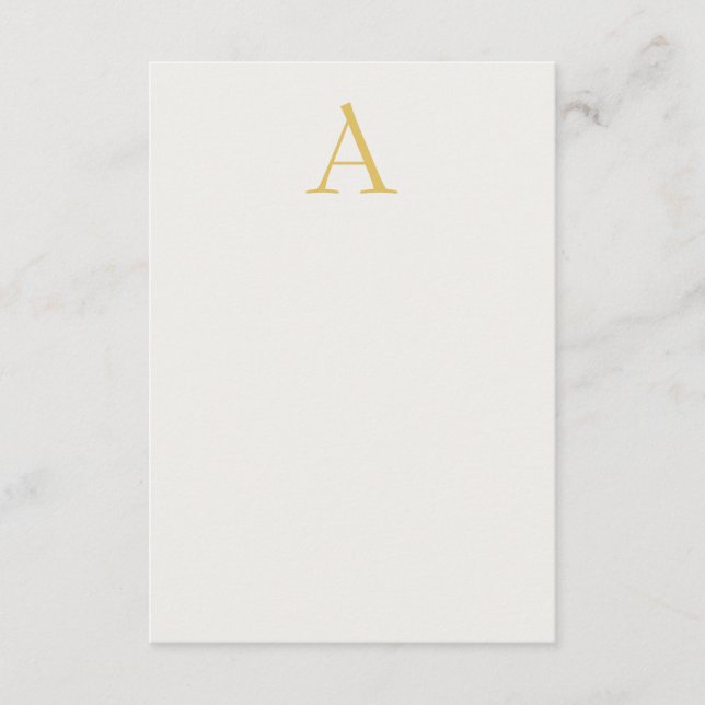 Guld & Pastellfärg Monogram Professionell Initial  Tilläggskort (Framsida)