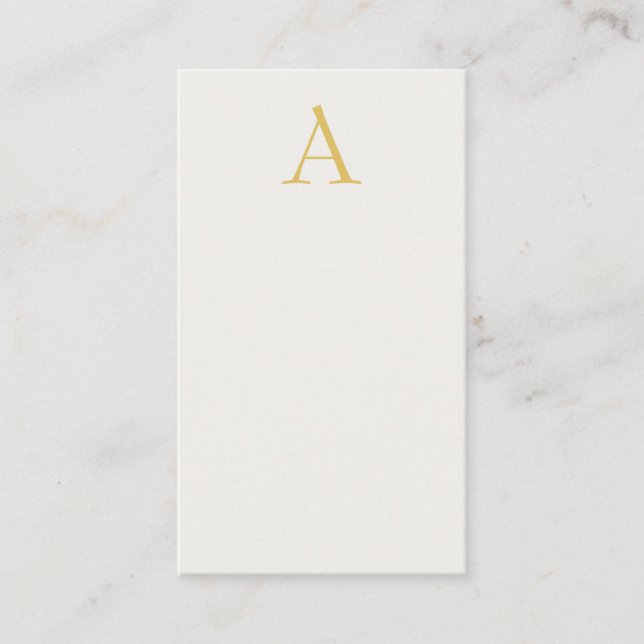 Guld & Pastellfärg Monogram Professionell Initial  Tilläggskort (Framsida)