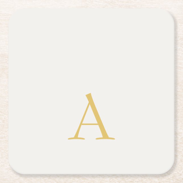 Guld & Pastellfärg Monogram Professionell Initial  Underlägg Papper Kvadrat (Framsidan)