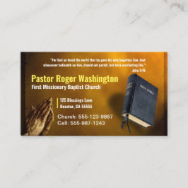 Guld Pastor eller Deacon Bible Church Affärskort Visitkort