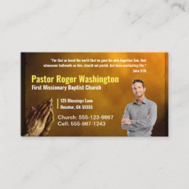 Guld Pastor eller Deacon Photo Church Affärskort Visitkort