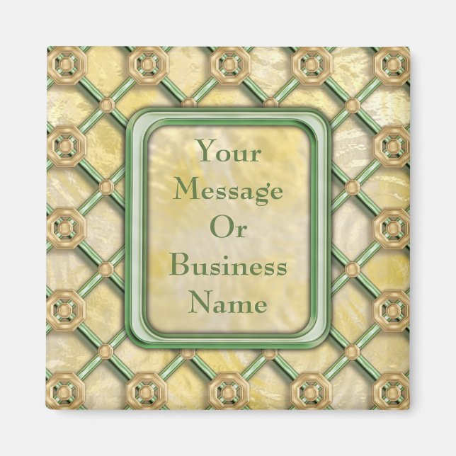 Guld Patina Lattice Magnet (Framsidan)