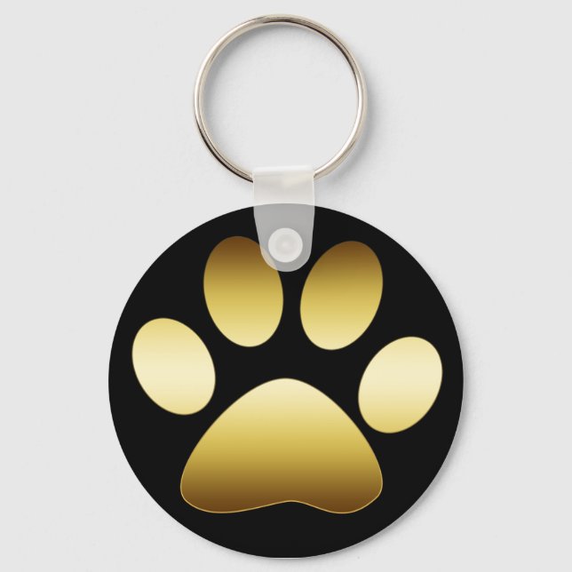 GULD PAW PRINT NYCKELRING (Framsida)