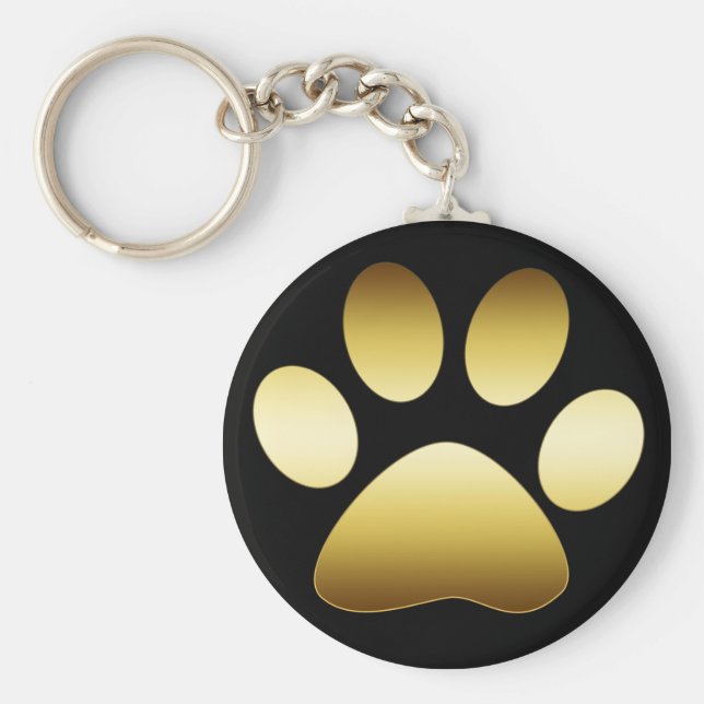 GULD PAW PRINT NYCKELRING (Framsidan)