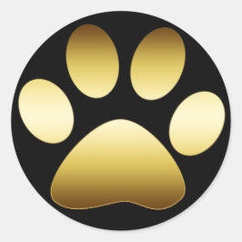 GULD PAW PRINT RUNT KLISTERMÄRKE
