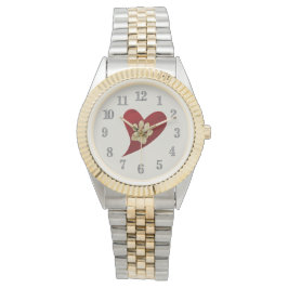 Guld Paw Skriv ut Red Heart Hund Cat Lover Pet Armbandsur