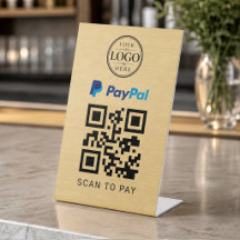 Guld Paypal Skanna för att betala Bordsskärm