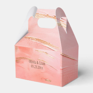 Guld Peach Melon Abstrakt Namn Modern Bröllop Presentaskar