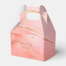 Guld Peach Melon Abstrakt Namn Modern Bröllop Presentaskar