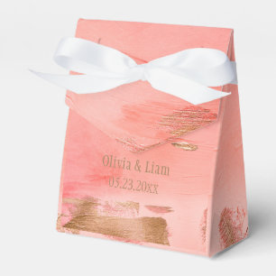 Guld Peach Melon Abstrakt Namn Modern Bröllop Presentaskar
