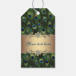 Guld Peacock Bröllop Presentetikett