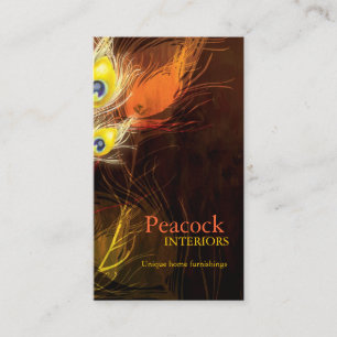 Guld Peacock Feather Inredingsdesign Visitkort