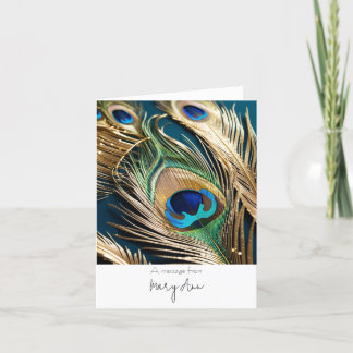Guld Peacock Feather Tack för Anpassadet med ditt  Kort