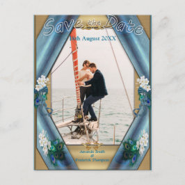 Guld, Peacock Feathers on Emerald Grönt Silke Meddelande Vykort