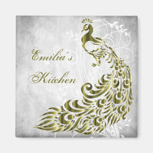 Guld Peacock Personlig Magnet
