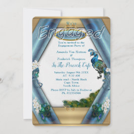 Guld, Peacocks, Feathers & Emerald Grönt Silke Inbjudningar