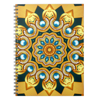 Guld Pearl Decorative Ram Illustration Anteckningsbok