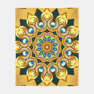 Guld Pearl Decorative Ram Illustration Fleecefilt