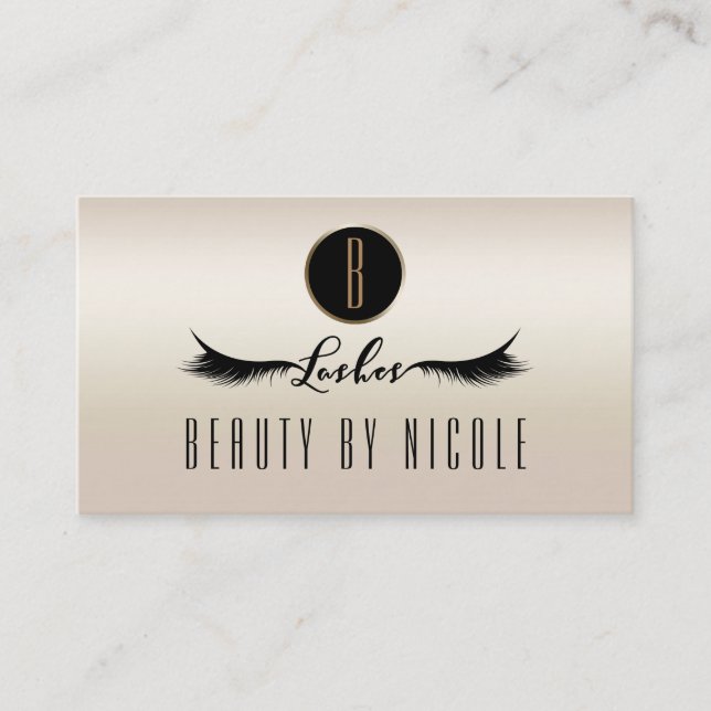 Guld Pearl Shimmer Eyelash Customer Loyalty Card Lojalitetskort (Framsida)