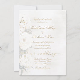 Guld & Pearl White Desdemona Ro Bröllop Inbjudningar