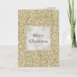 Guld Pearl White Glitzy Glitter jul Kort