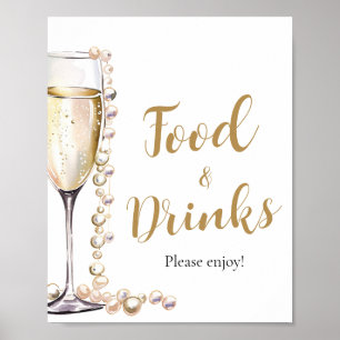 Guld Pearls and Prosecco Champagne Food and Drinks Poster