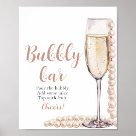 Guld Pearls och Prosecco Champagne Bubly Pub Sign Poster