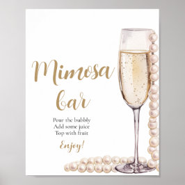 Guld Pearls och Prosecco Champagne Mimosa Pub Sign Poster