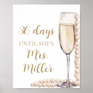Guld Pearls och Prosecco-dagar tills hon är Mrs. Poster
