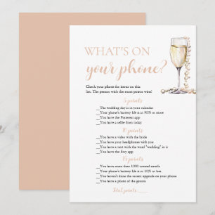 Guld Pearls och Prosecco What's on your Mobil Game Inbjudningar