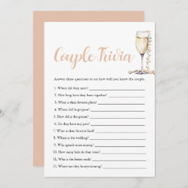 Guld Pearls & Prosecco para Trivia Möhippa Game Inbjudningar
