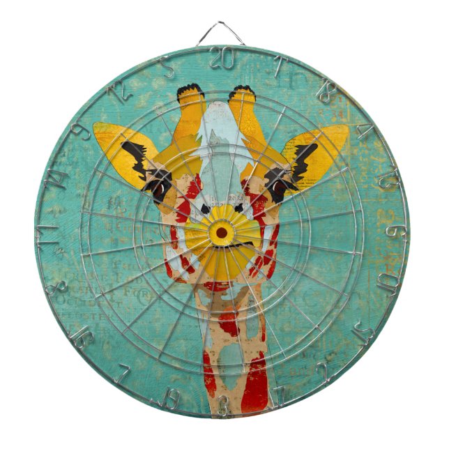 Guld Peeking Giraffe Dartboard Piltavla (Framsidan)