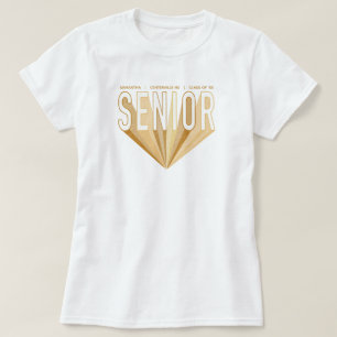 Guld Pencil Sketch Senior Radior Brev T Shirt