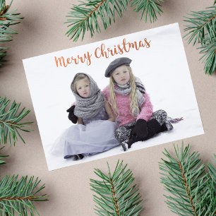 Guld Penselskript, julfotfoto för ro, Helgdag Julkort