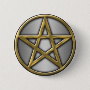 Guld- Pentacle på silver Knapp