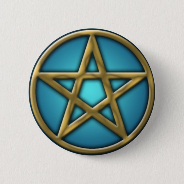 Guld- Pentacle på vatten Knapp (Framsida)