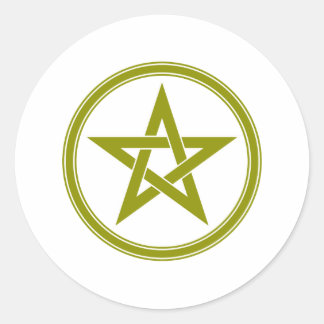 guld pentacle runt klistermärke