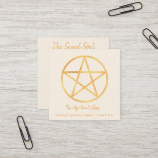 Guld Pentagram Fyrkantigt Visitkort
