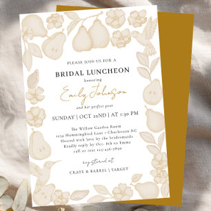 Guld Perfect Pear Bröllops Luncheon Inbjudan