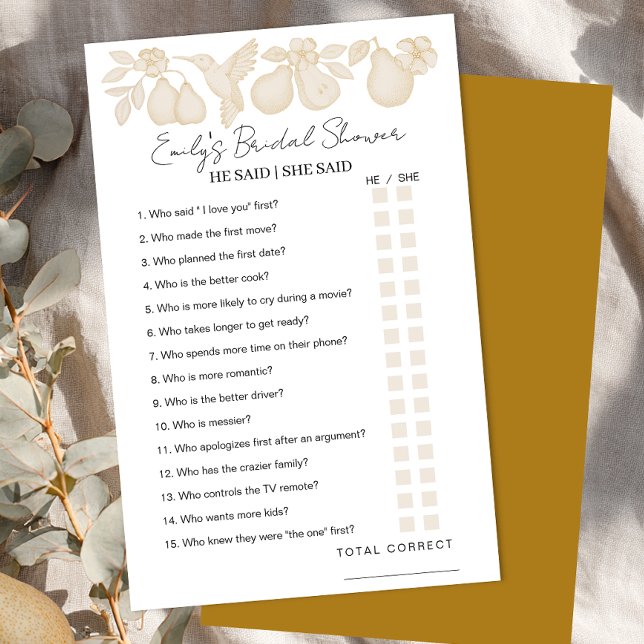 Guld Perfekt Pear Möhippa sa att hon sa G (He said / She said)