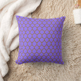 Guld Periwinkle Blue Quatrefoil Pillow Kudde