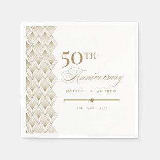 Guld Personlig-årsdag - Napkin Pappersservett