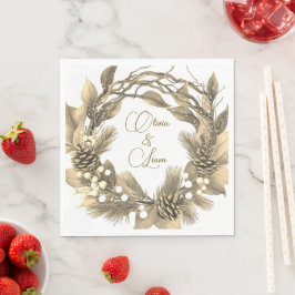 Guld personlig bröllop blöjor pappersservett