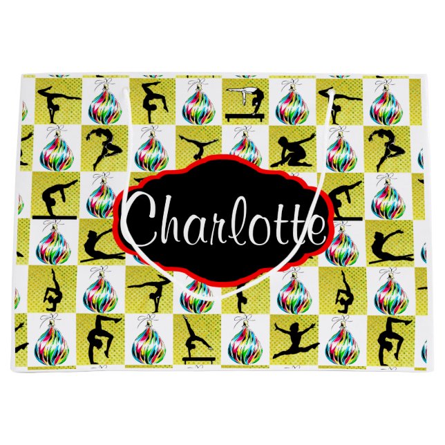 GULD PERSONLIG GYMNAST CHRISTMAS GIFT BAG (Framsidan)