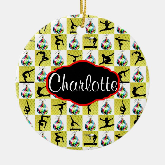 GULD PERSONLIG GYMNAST CHRISTMAS ORNAMENT (Framsidan)
