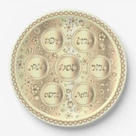 Guld Pesach Seder Plate - Pappra tallrikar